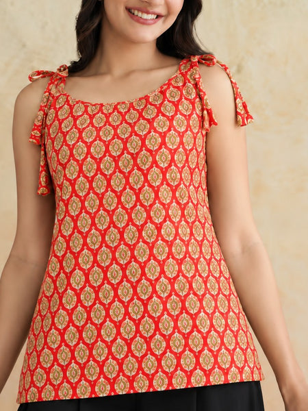 Scarlet Knot Sleeveless Top