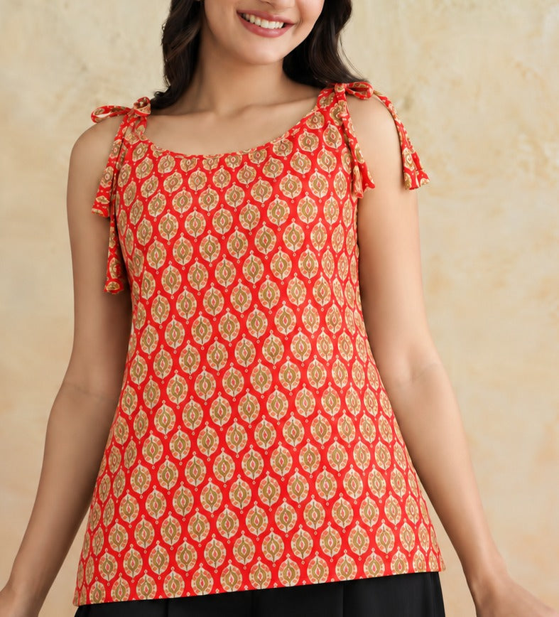 Scarlet Knot Sleeveless Top