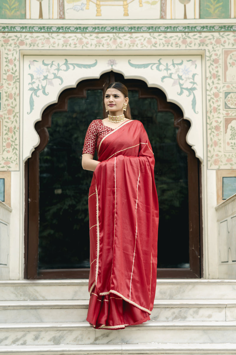 traditional maroon silk saree indian ethnic wear
