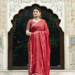 traditional maroon silk saree indian ethnic wear
