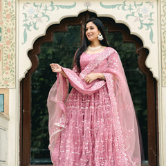 heavy flair sangeet lehenga outfit
