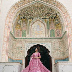 embroidered festive lehenga choli pink
