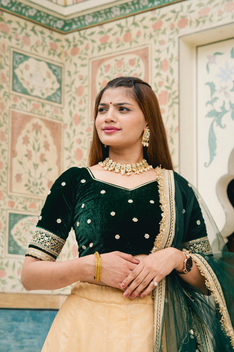 Designer Indian lehenga choli look
