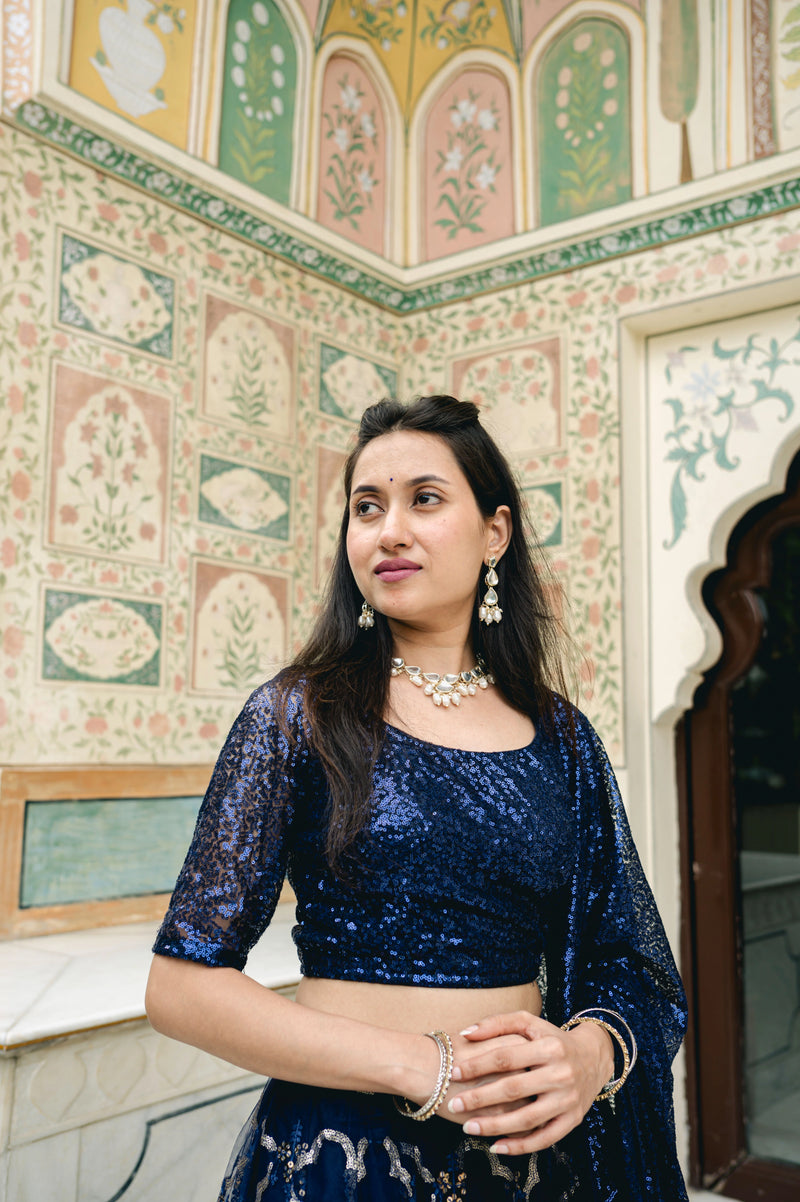 Designer net lehenga with dupatta
