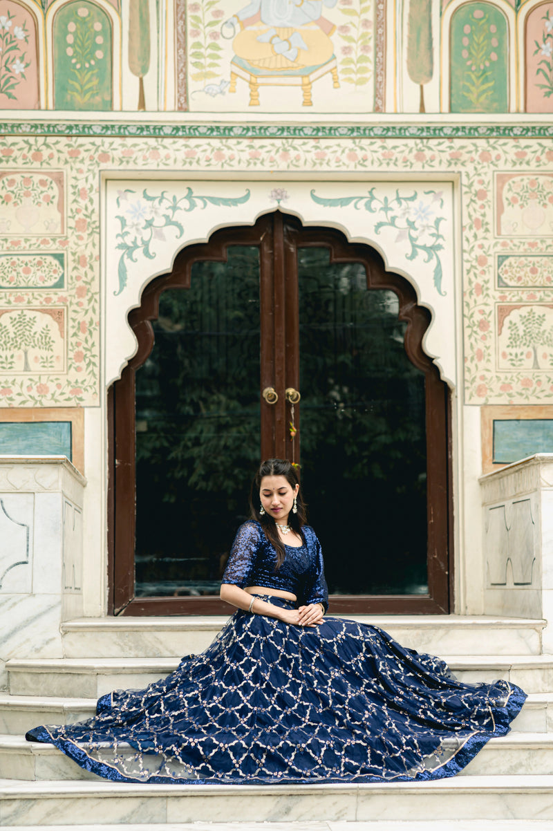 Reception wear embroidered lehenga
