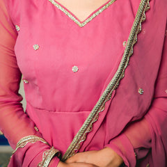 Traditional georgette Anarkali outfit India
