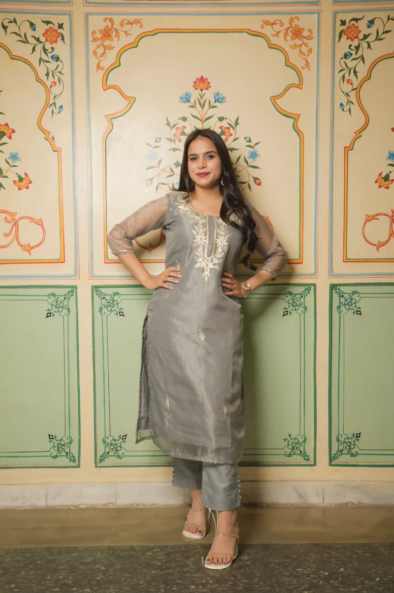 Grey traditional suit set