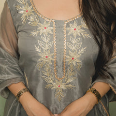 Elegant grey festive suit