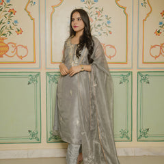 Elegant grey festive suit