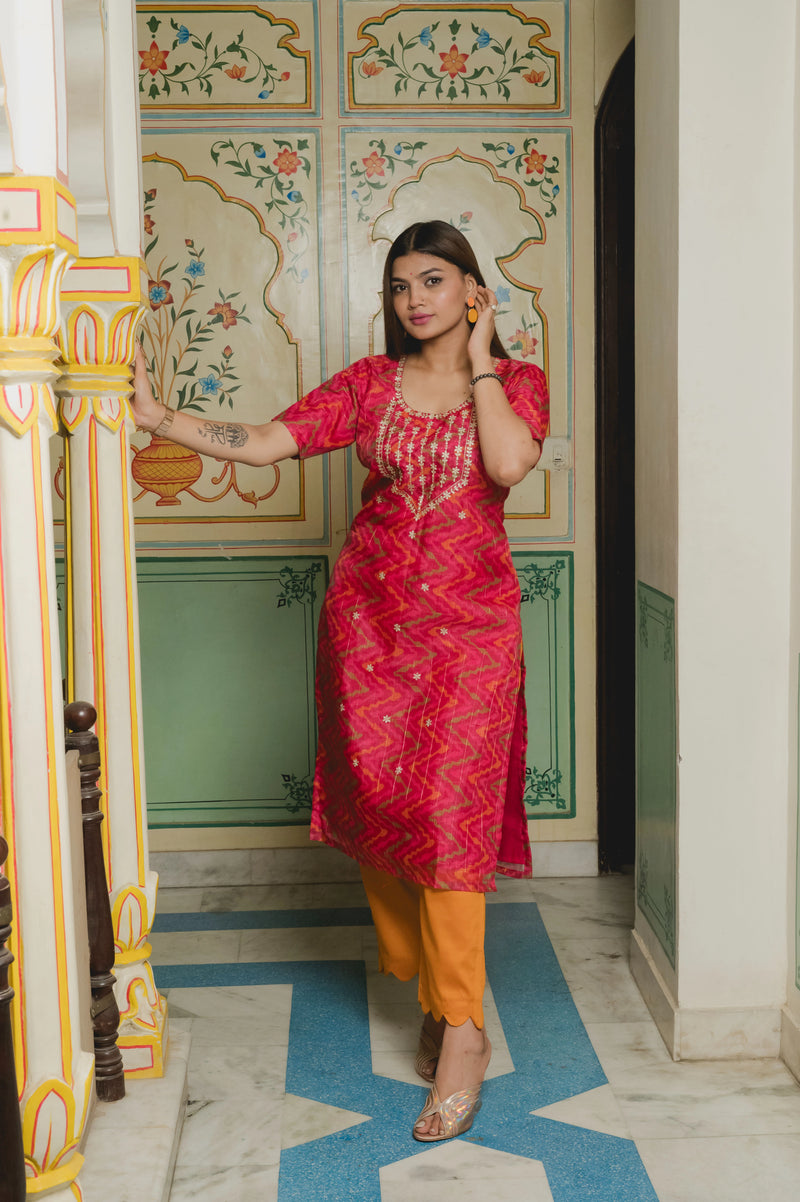 Leheriya Organza Suit Set for women
