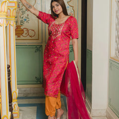 Leheriya Organza Suit Set 
