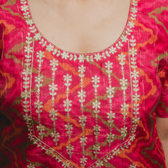 Leheriya Organza Suit Set close view
