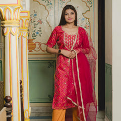 Leheriya Organza Suit Set front view
