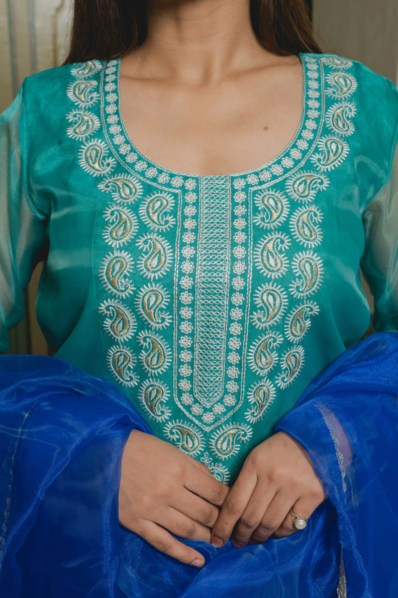 Ramagreen Brocade Pant Suit Set close view
