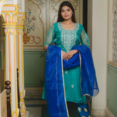 Ramagreen Brocade Pant Suit Set front view
