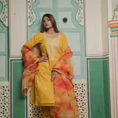 Yellow Tie And Dye Suit Set
