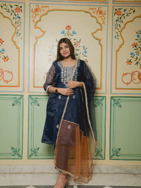 Pearl detailed ethnic pant set
