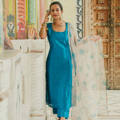 Elegant blue party wear suit set
