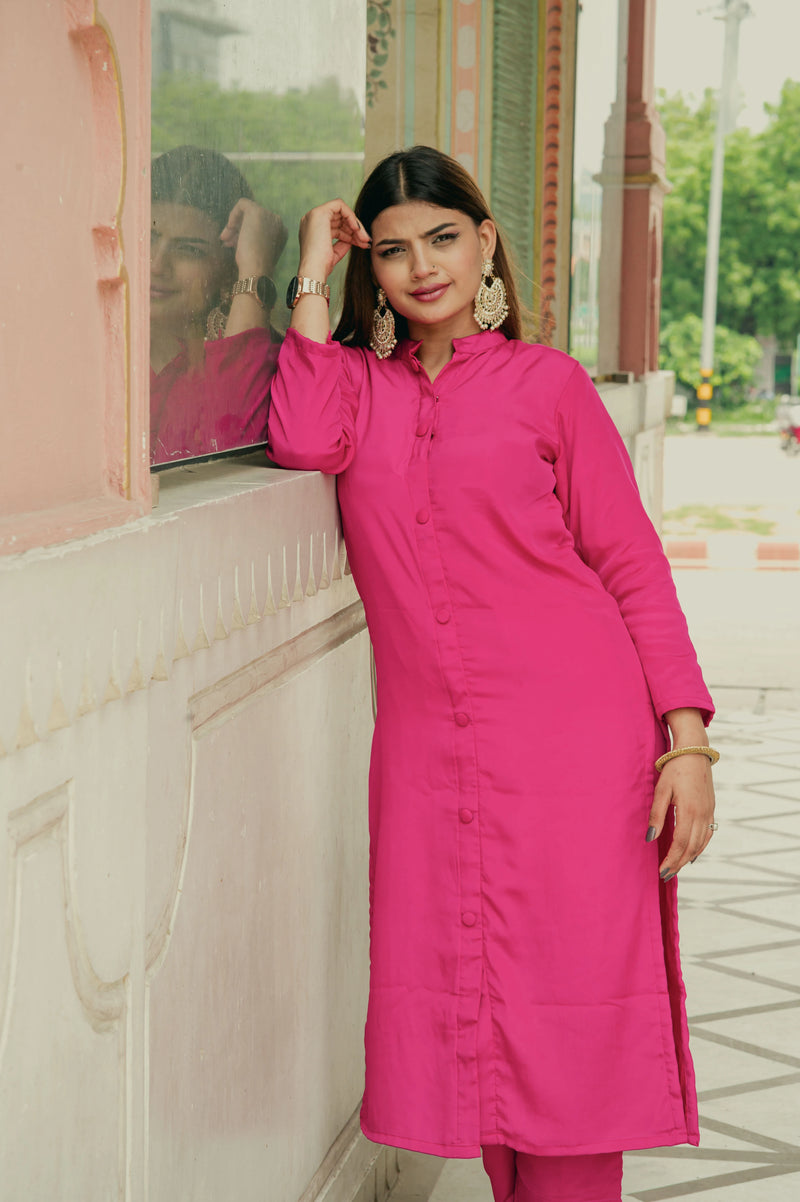 Elegant pink ethnic suit with double shade dupatta
