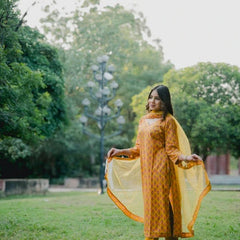 Traditional yellow suit with stone work dupatta
