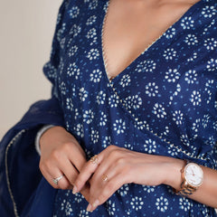Blue cotton ethnic suit for women
