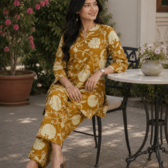 Timeless Mustard Cotton Co-ord Set