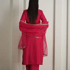 Ethereal Pink Roman Silk Suit Set