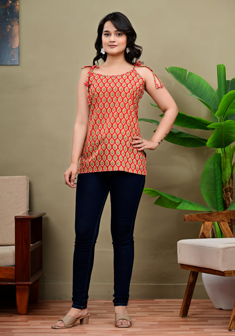 Scarlet Knot Sleeveless Top