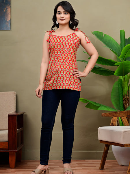 Scarlet Knot Sleeveless Top
