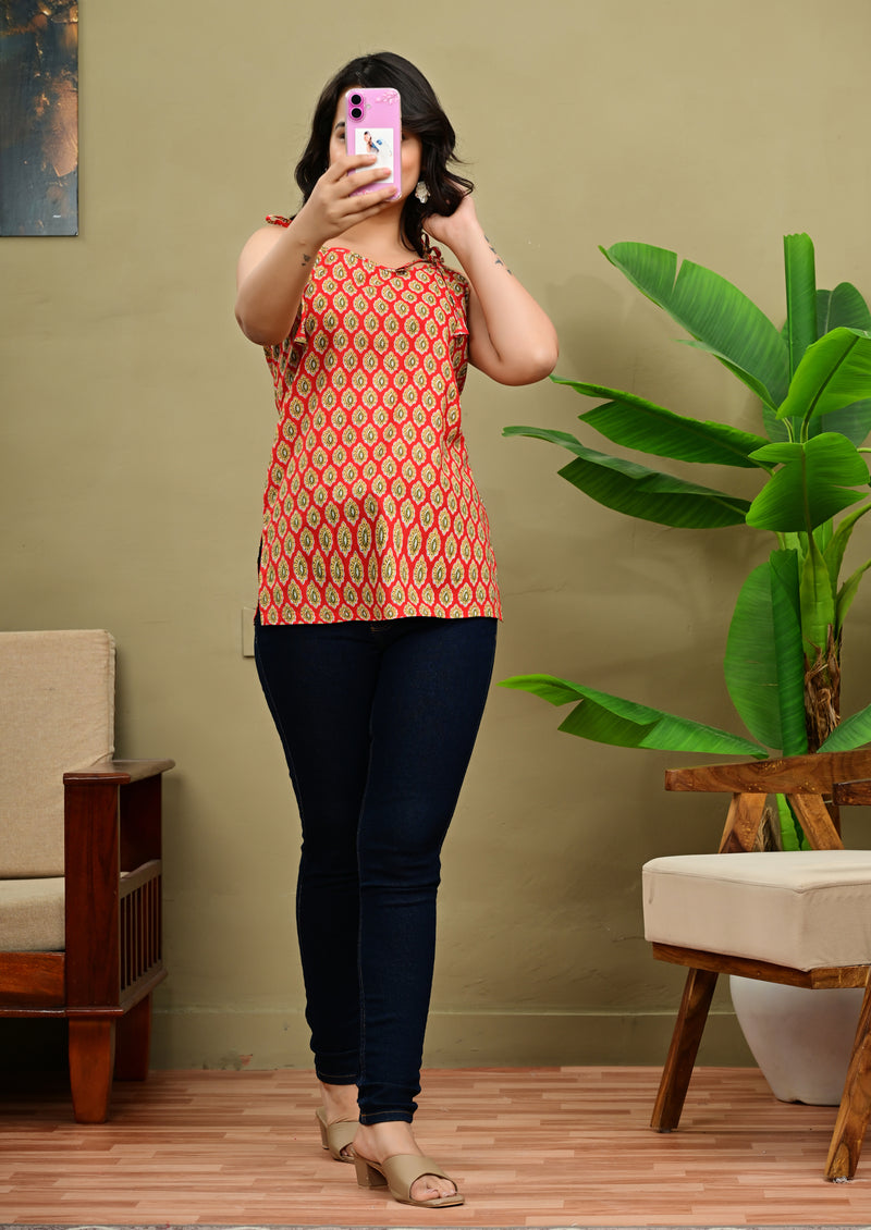 Scarlet Knot Sleeveless Top