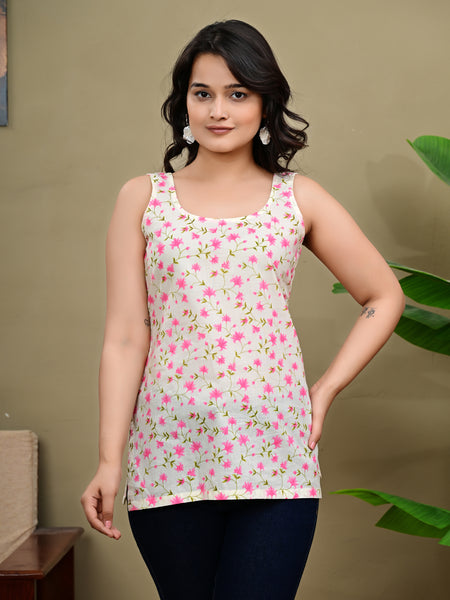 Blossom Breeze Floral Tank Kurti