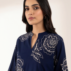 Elegant Navy Floral Printed Co-Ord Set